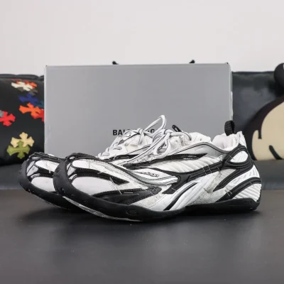 Balenciaga 23rd Generation Soleless Round-Tip Lace-Up Low-Top Schwarz