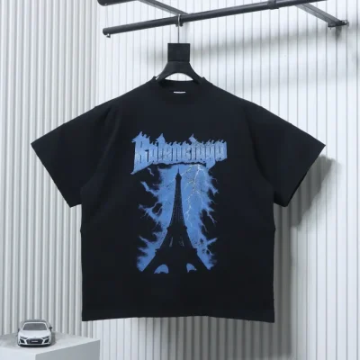 Balenciaga Eiffelturm Kurzarm-T-Shirt