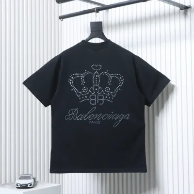 Balenciaga Heavy Industries BB Crown Strass Kurzarm-T-Shirt