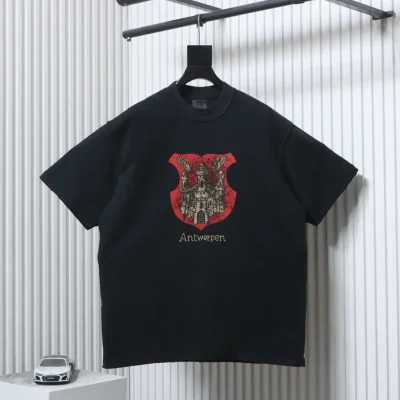 Balenciaga SS24 Castle Print Distressed Short-Sleeve T-Shirt