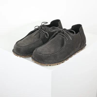 Birkenstock Utti Lace Wildleder in der Farbe Dunkelgrau-Taupe