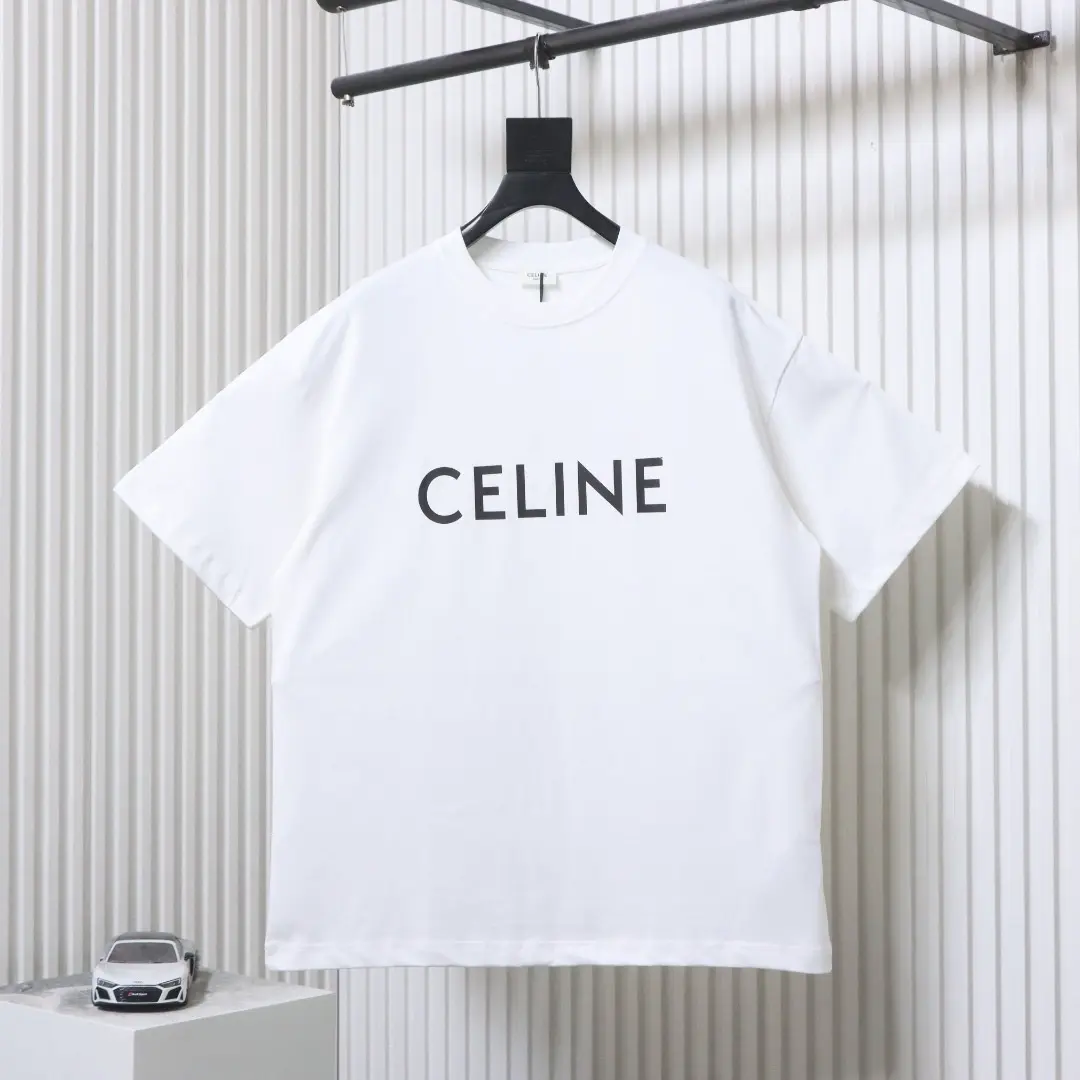 Celine T-Shirt mit klassischem Logo-Print und kurzen Ärmeln – Bild 11