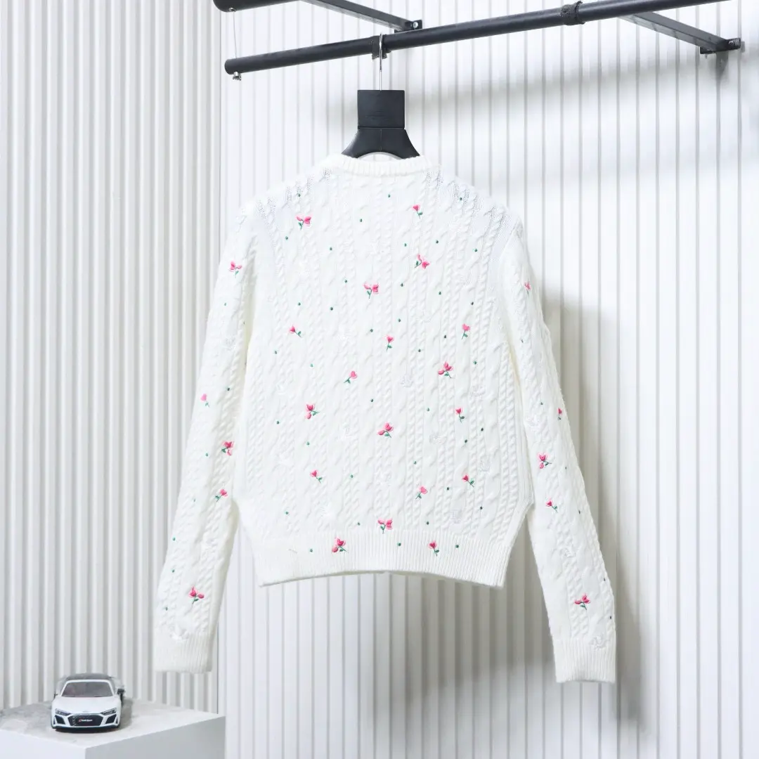 Kaschmir-Cardigan mit Rosen- und Taubenstickerei – Bild 2