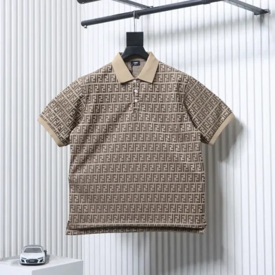 Klassisches Kurzarm-Poloshirt mit Doppel-F-Monogramm