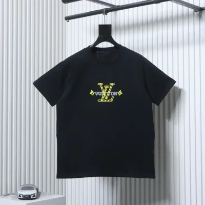 Kurzärmeliges T-Shirt mit digitalem Schaumdruck – vierblättriges Kleeblatt & Buchstaben-Logo