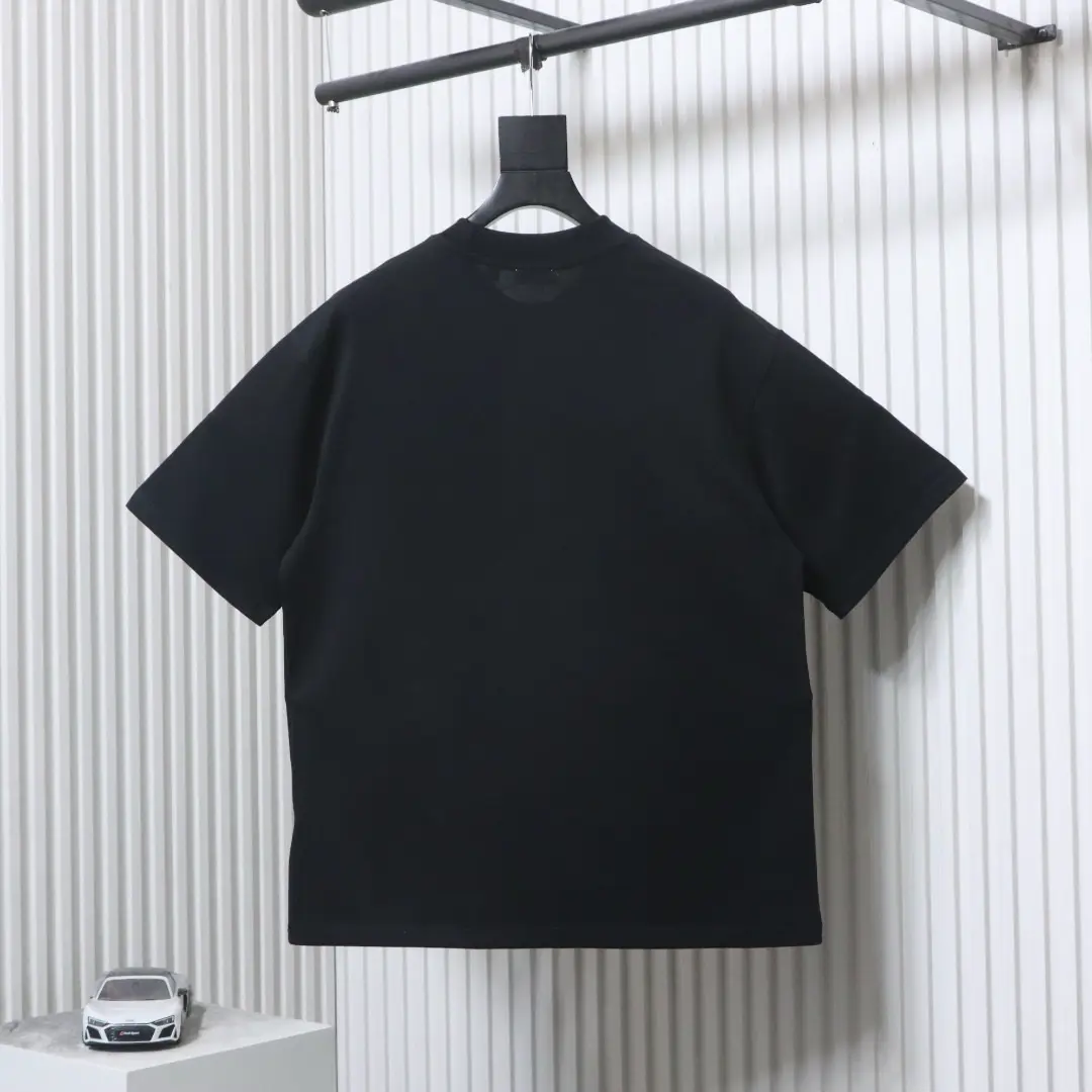 Kurzarm-T-Shirt im Retro-Stil mit Logo-Flockdruck zum Sammeln – Bild 2