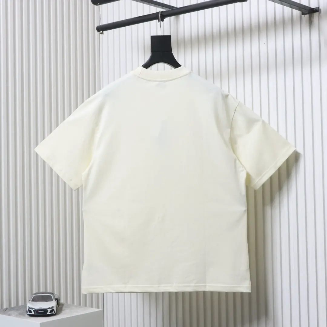 Kurzarm-T-Shirt im Retro-Stil mit Logo-Flockdruck zum Sammeln – Bild 4