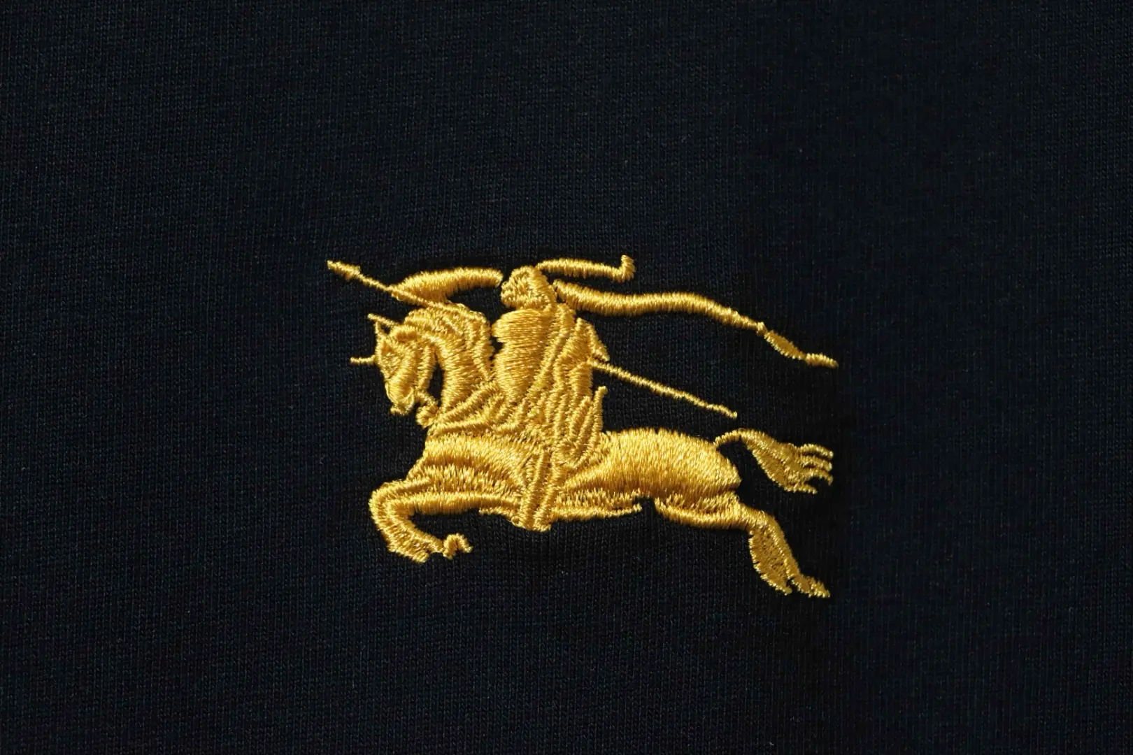 Kurzarm-T-Shirt mit kariertem Saum und besticktem Kriegspferd-Motiv – Bild 5