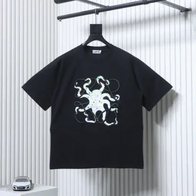Kurzarm-T-Shirts mit Oktopus-Print und Anagramm-Stickerei