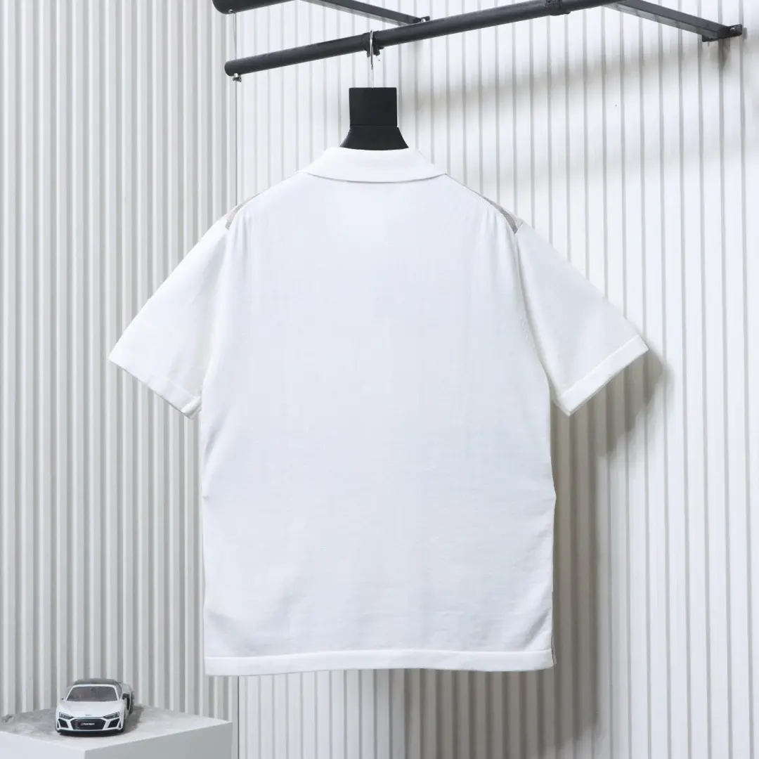 Kurzarmhemd aus kariertem Jacquard-Strick – Bild 2