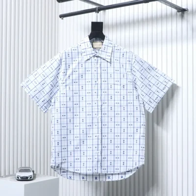 Kurzarmhemd mit Horsebit-Jacquardmuster