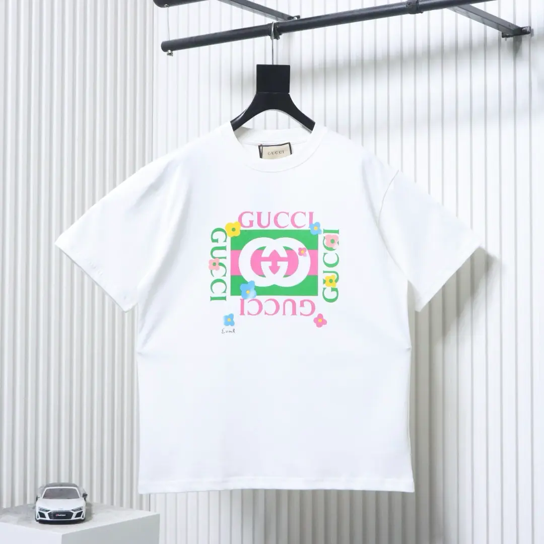 Kurzarmhemd mit kleinem, blumenkariertem GG-Muster