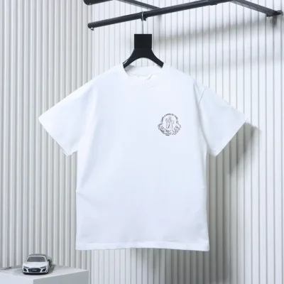 Moncler Kurzarm-T-Shirt mit Logo-Print auf der Brust