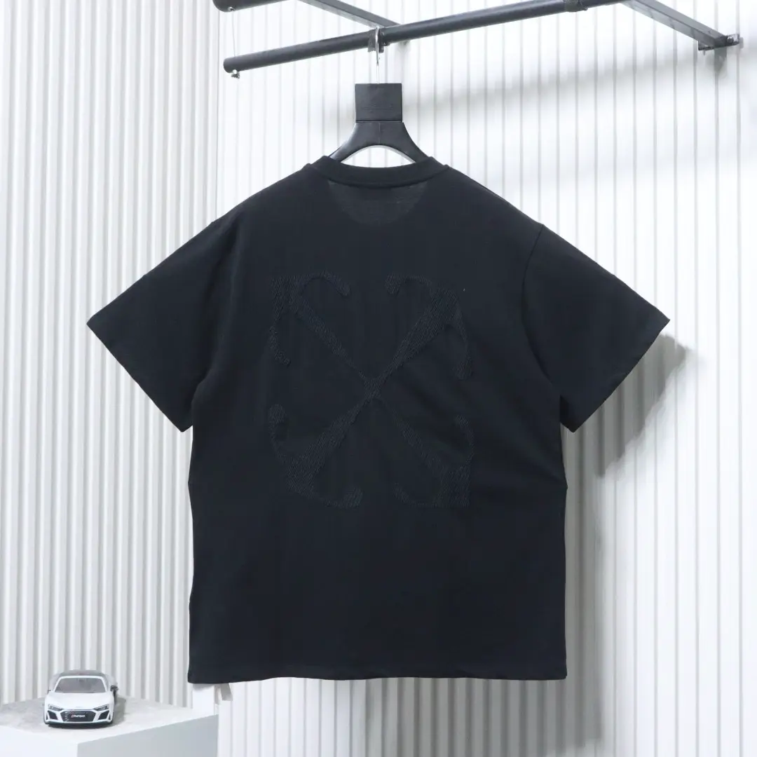 OW Besticktes T-Shirt mit kurzen Ärmeln – Washed Black Arrows – Bild 2