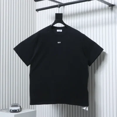 OW Besticktes T-Shirt mit kurzen Ärmeln – Washed Black Arrows