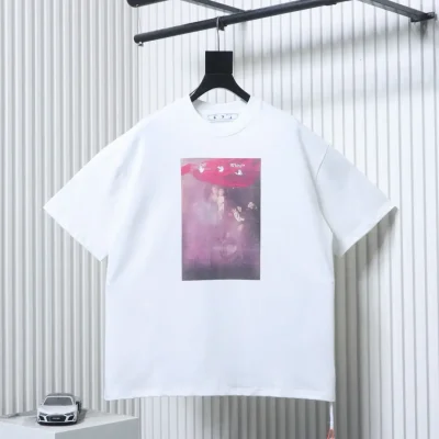 OW Verschwommenes Ölgemälde Pfeil Kurzarmshirt aus reiner Baumwolle