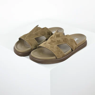 Oasis Mule Wildleder Monogrammmuster