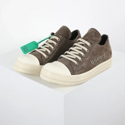 R1ck 0wens DRKSHDW Extreme Low Schnür-Sneaker aus mokkafarbenem Wildleder