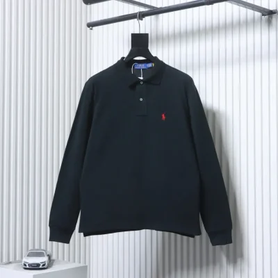 Ralph Lauren Langarm-Polo mit gesticktem Pony-Logo