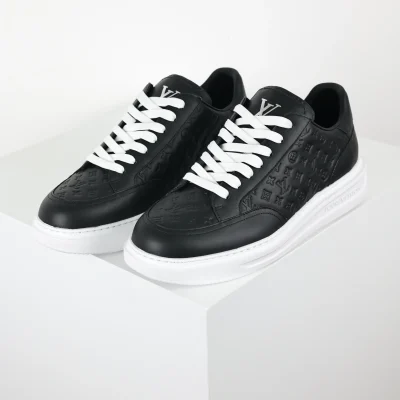 Beverly Hills Sneaker mit Monogramm-Print, Schwarz