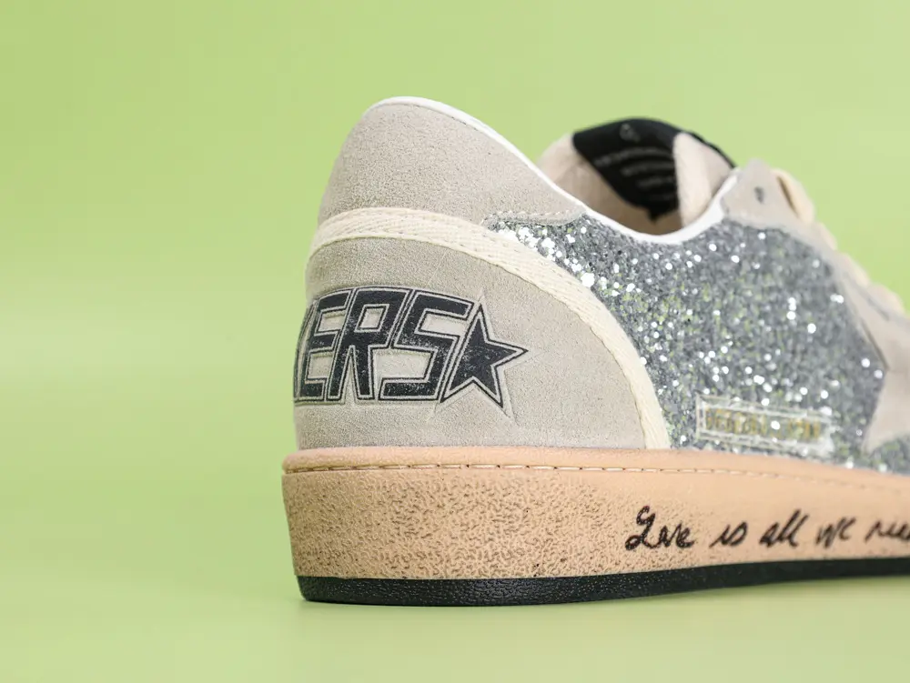 Golden Goose Silver Glitter Ball Star Sneakers Grau und Silber – Bild 7