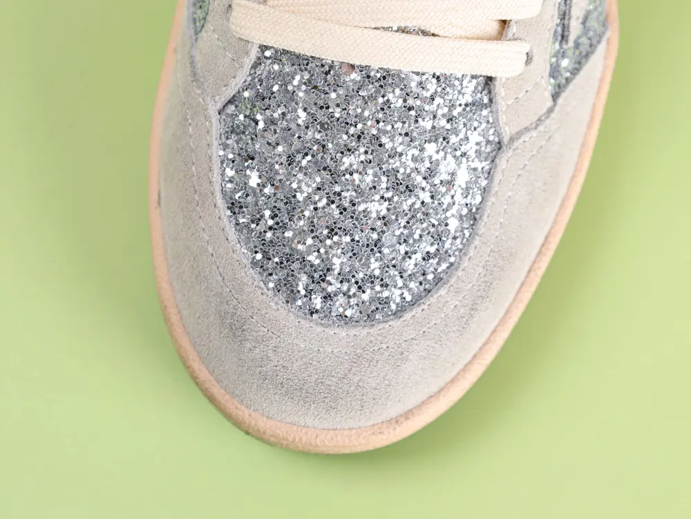 Golden Goose Silver Glitter Ball Star Sneakers Grau und Silber – Bild 5