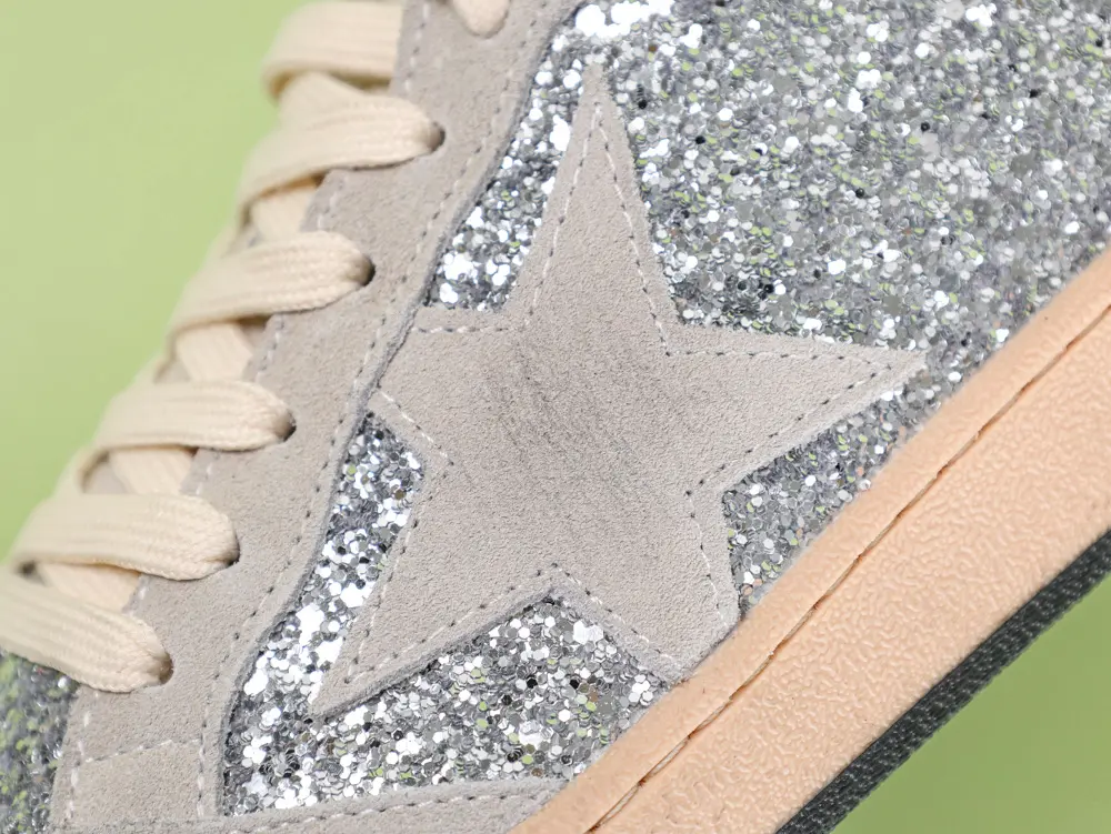 Golden Goose Silver Glitter Ball Star Sneakers Grau und Silber – Bild 9