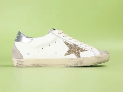 Golden Goose Super-Star Leder-Sneaker, Weiß