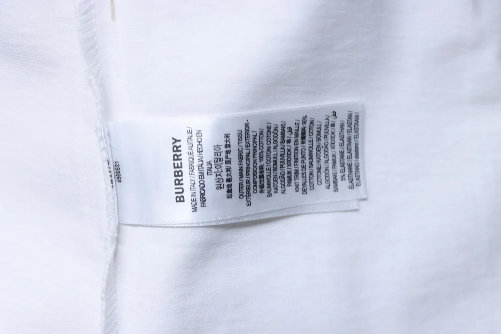 Burberry-Pflegeetikett