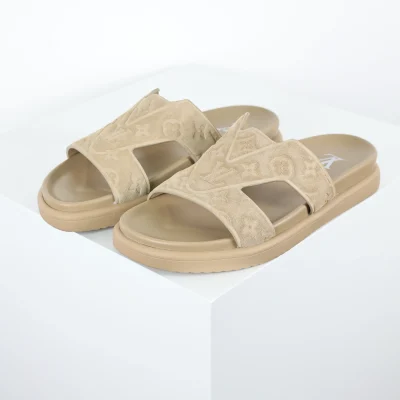 Oasis flache Pantoletten:Slipper mit runder Spitze in Khaki