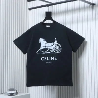 Celine T-Shirt Vorderseite Schwarz