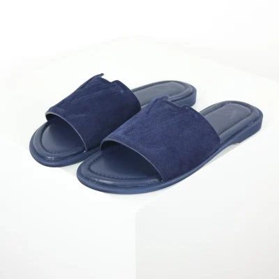 Portofion Hausschuhe aus Rindsleder, Herren, blau