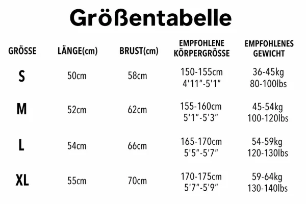 Size chart