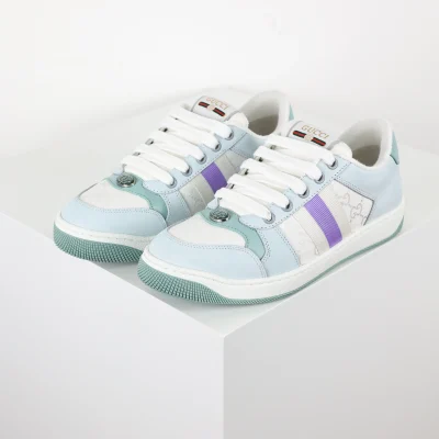 Screener Canvas-Sneaker in Hellblau und Weiß (niedrig geschnitten)