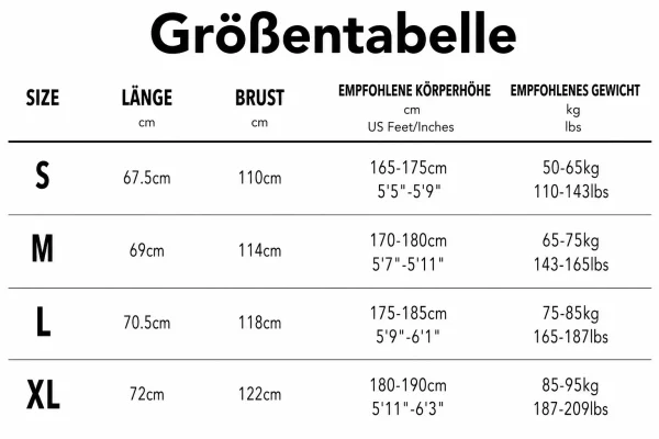 Größentabelle