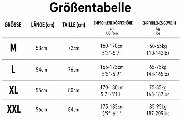 Größentabelle
