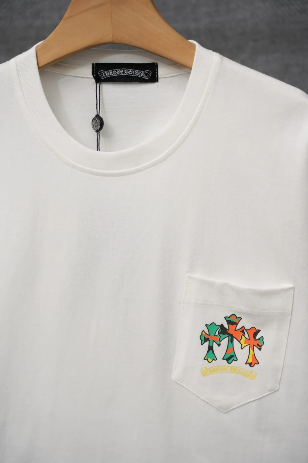 Chrome Hearts T-Shirt, halbseitig, weiß