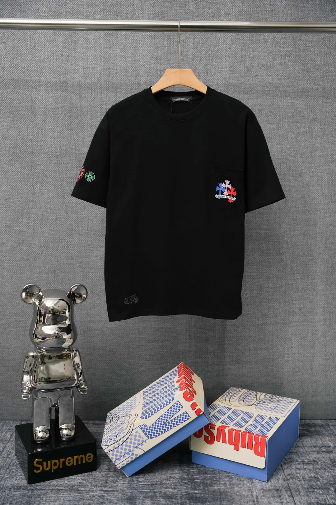 Chrome Hearts T-Shirt Vorderansicht Schwarz