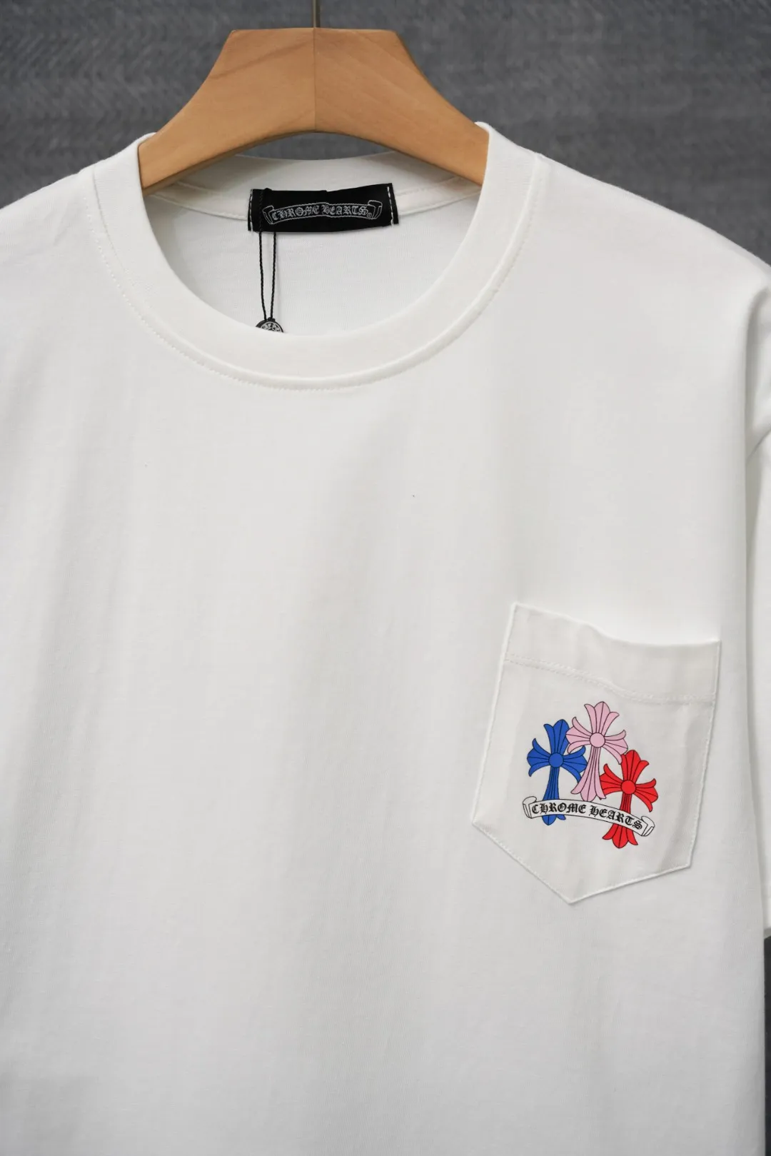 Chrome Hearts T-Shirt, halbseitig, weiß