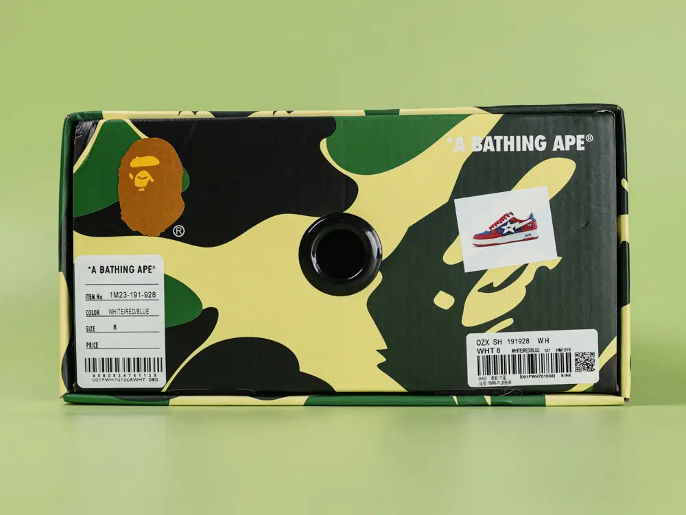 A Bathing Ape Bape Sta Sneaker Rot-Blau Lackleder – Bild 13
