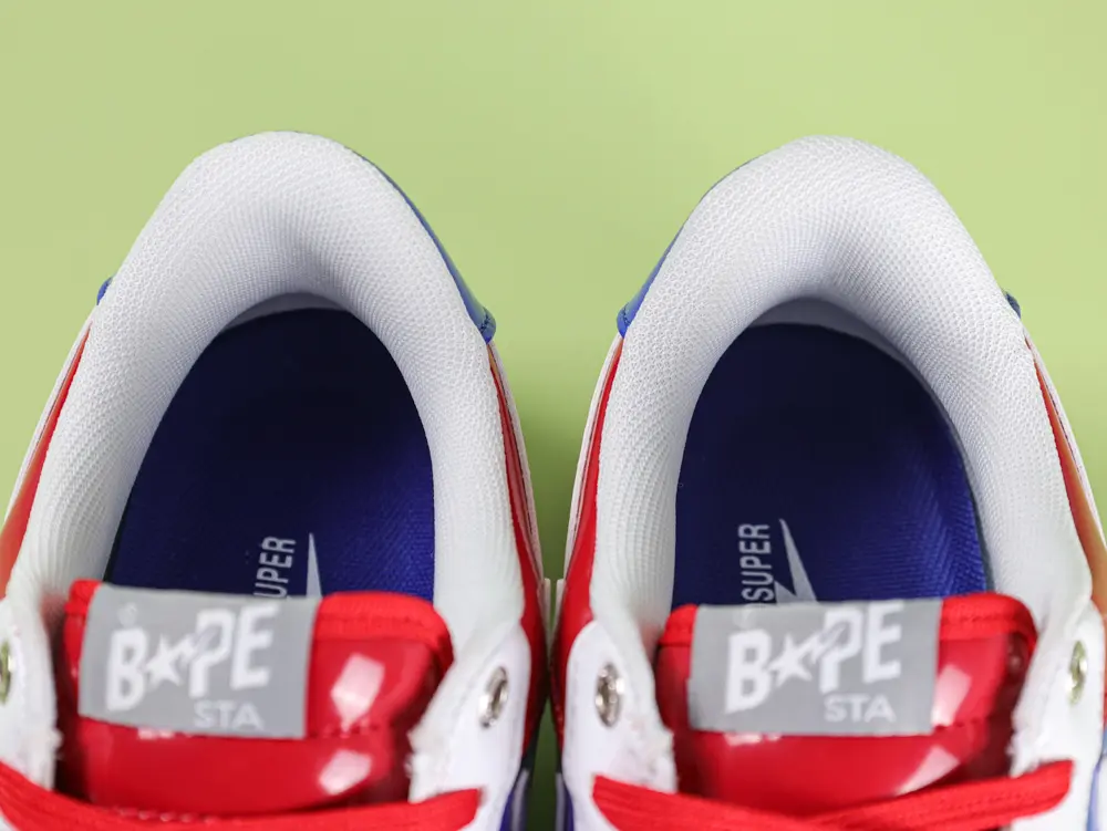 A Bathing Ape Bape Sta Sneaker Rot-Blau Lackleder – Bild 11