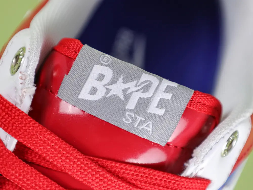 A Bathing Ape Bape Sta Sneaker Rot-Blau Lackleder – Bild 8