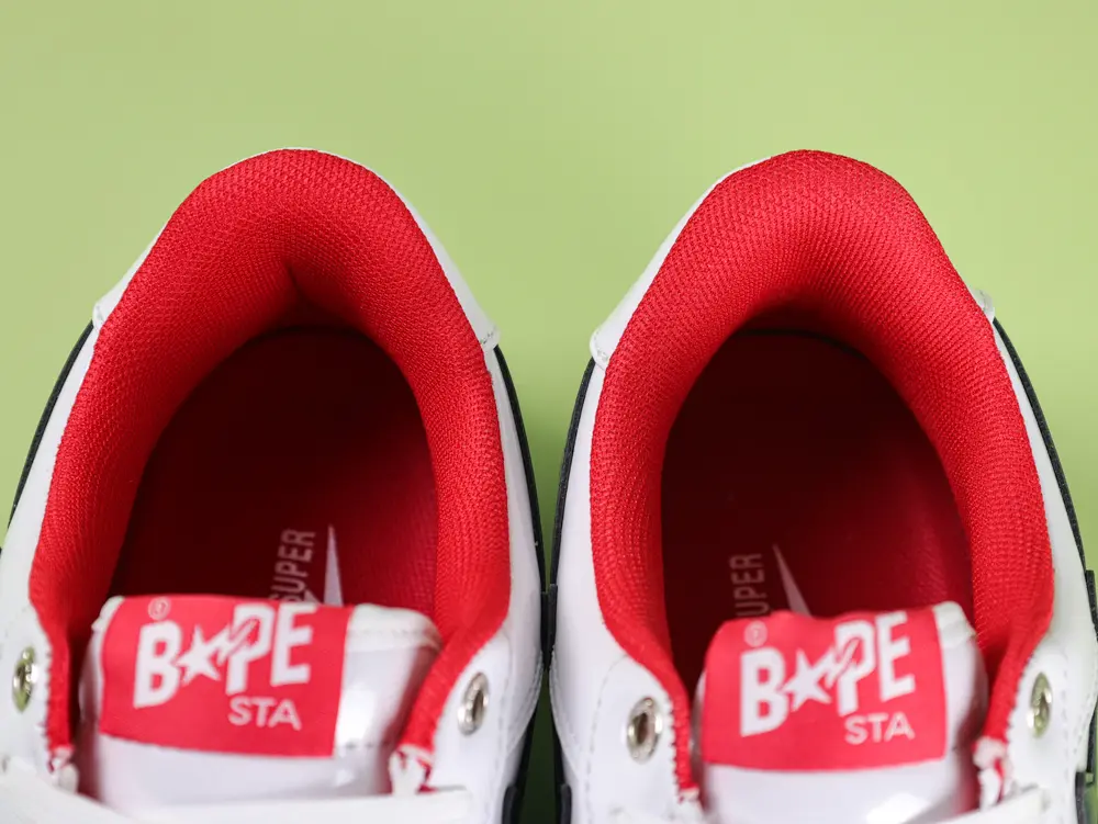 A Bathing Ape Bape Sta Sneaker Weiß-Dunkelblau-Rot Lacklederz – Bild 11