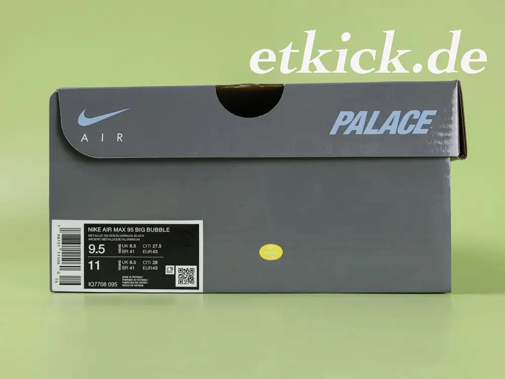 Air Max 95 x Palace Laufschuh Schwarz Metallisch Silber Hellblau – Bild 13