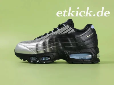 Air Max 95 x Palace Laufschuh Schwarz Metallisch Silber Hellblau