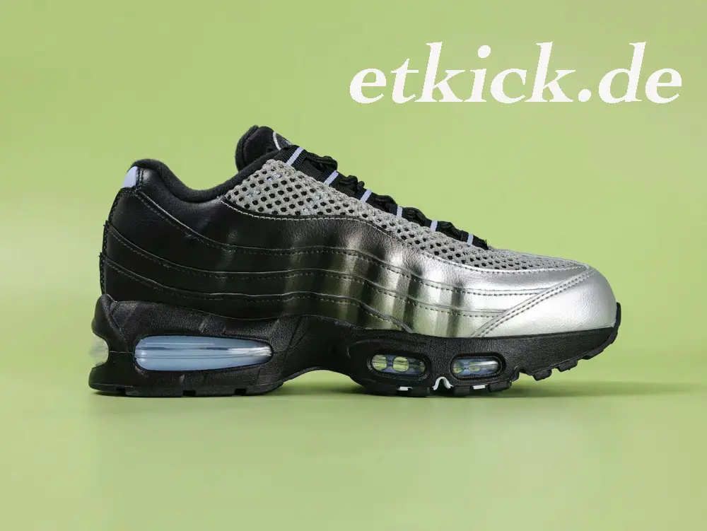 Air Max 95 x Palace Laufschuh Schwarz Metallisch Silber Hellblau – Bild 2