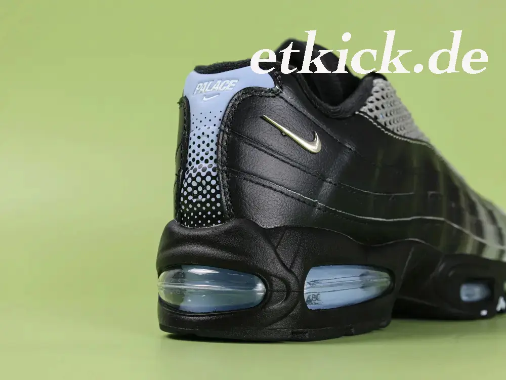 Air Max 95 x Palace Laufschuh Schwarz Metallisch Silber Hellblau – Bild 4