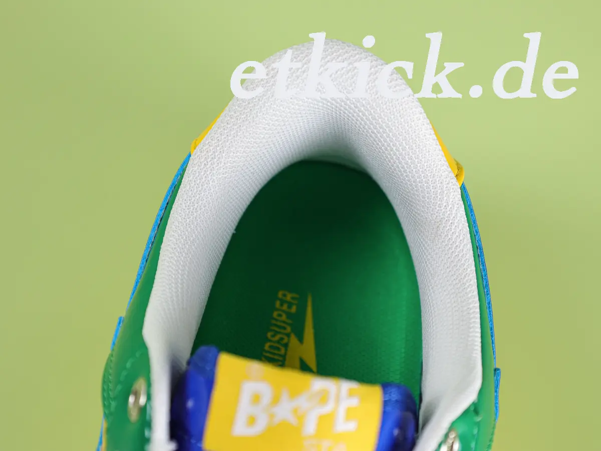 BAPE Sta Low Grün Gelb Blau Lackleder – Bild 8