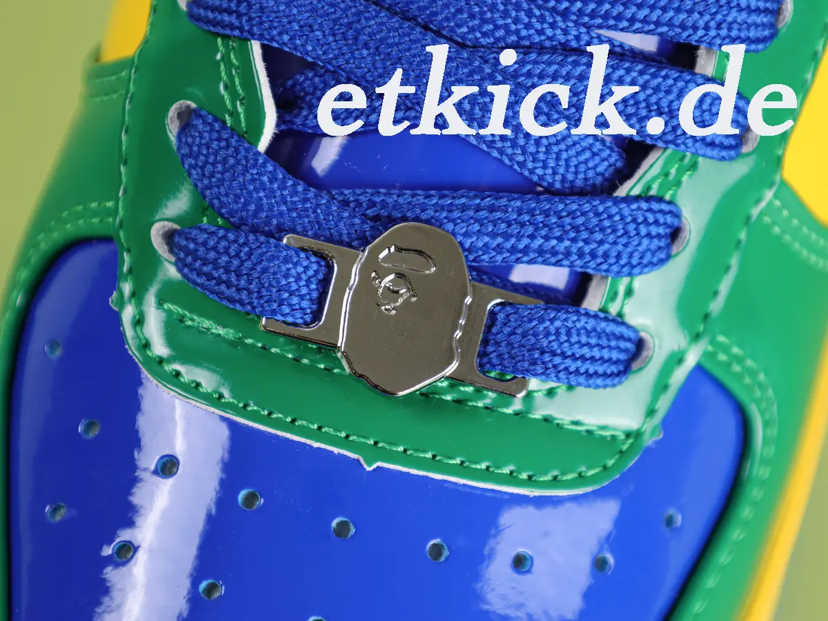 BAPE Sta Low Grün Gelb Blau Lackleder – Bild 10
