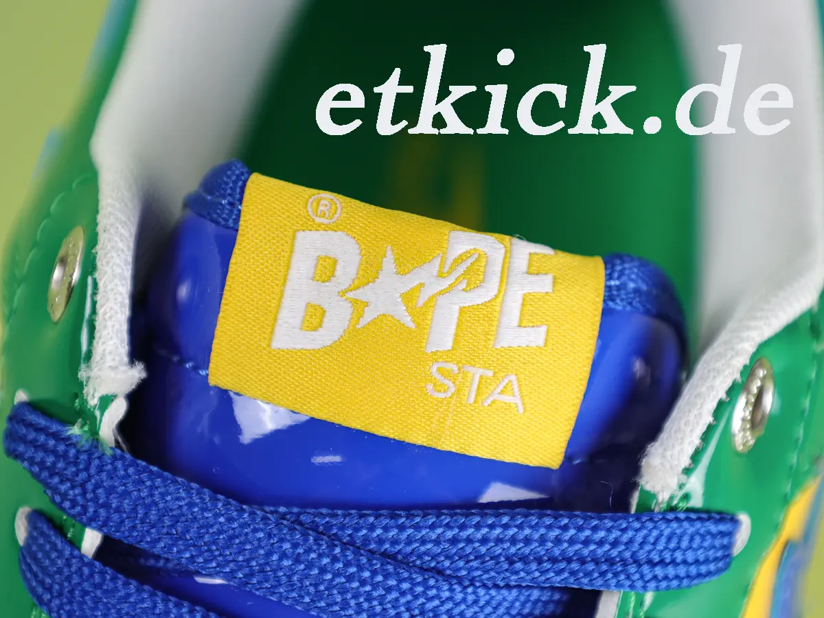 BAPE Sta Low Grün Gelb Blau Lackleder – Bild 9